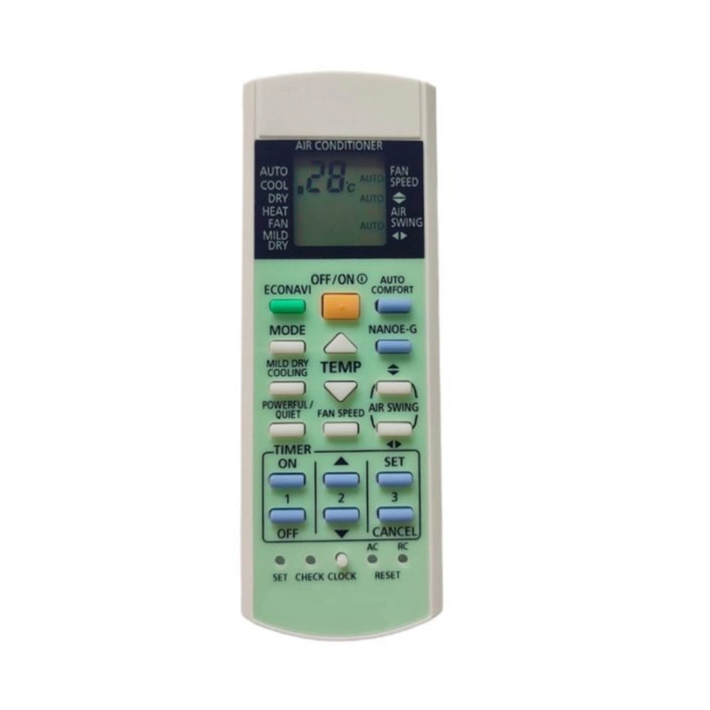 White ergonomic AC Remote No. 187 for Panasonic Inverter AC, long-range replacement with lightweight design