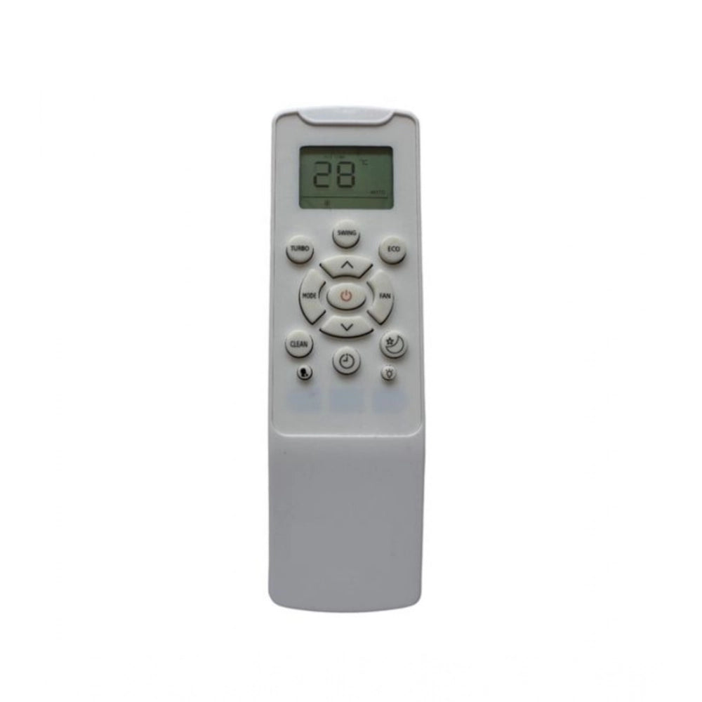 White ergonomic AC remote control replacement for Sansui, long-range operation from sofa or bed