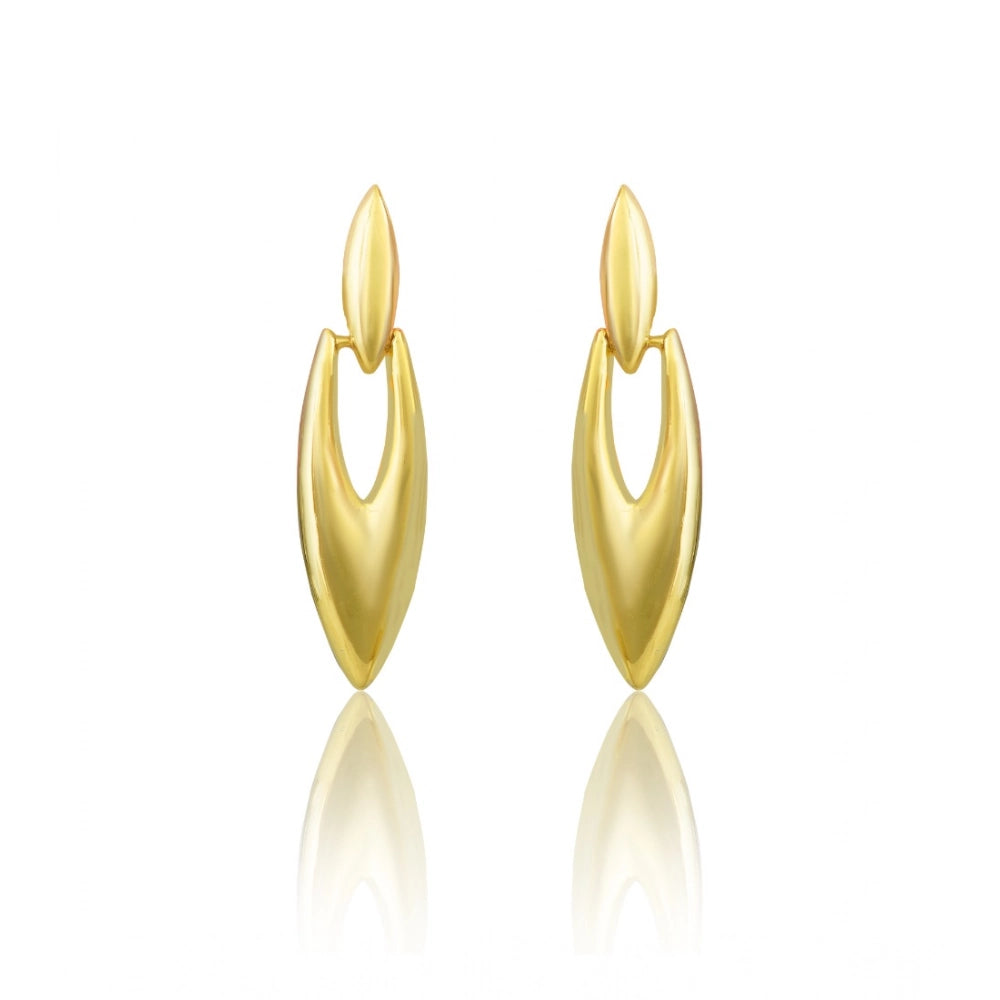 Women's brass gold-plated mini office earrings, stainless steel for professional style