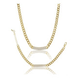 Gold-plated stainless steel bracelet and necklace for women, polished with a warm golden glow