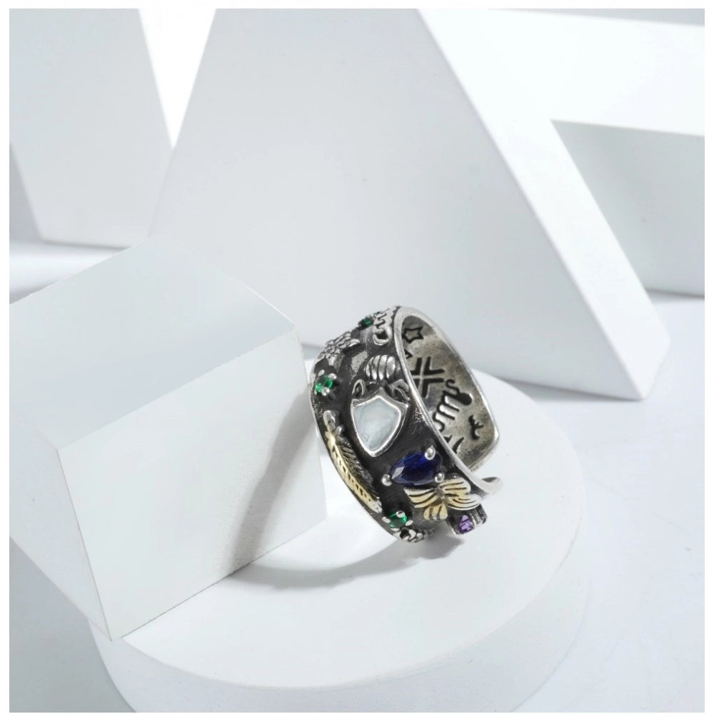 Silver-plated stainless steel office wear ring, high-quality and freesize