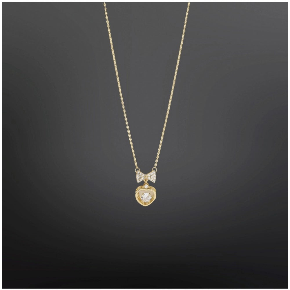 Women's Stainless Steel Heart Shape Golden Delicate Pendent Chain (Gold Plated)