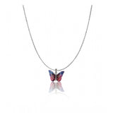 Colorful stainless steel butterfly pendant daily wear, silver-plated chain for women's jewelry accessory