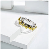 Stainless steel double tone silver-plated freesize ring, high-quality accessory for everyday wear