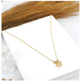 Women's Stainless Steel Heart Shape Golden Delicate Pendent Chain (Gold Plated)