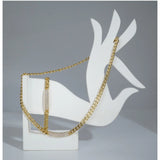 Gold-plated stainless steel bracelet & necklace set, polished design for women's accessories