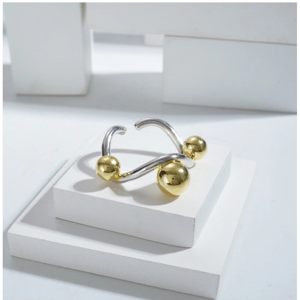 Silver-plated stainless steel freesize ring for daily wear