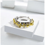Silver plated stainless steel double tone freesize ring, high-quality accessory for versatile style
