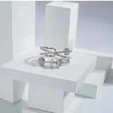 Silver plated stainless steel high-quality freesize ring, ideal for everyday wear or special occasions