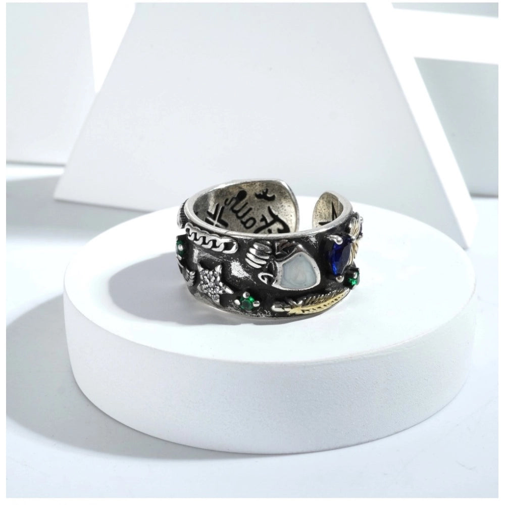 Silver-plated stainless steel freesize office ring, high-quality imported accessory for professional wear