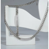 Silver-plated stainless steel bracelet & necklace for women, elegant silver-toned accessory set