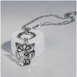 Stainless steel imported Gen-Z silver plated pendant chain for women, close-up view
