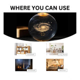 Transparent wooden galaxy night lamp with warm white LED, decorative home accessory