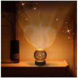 Transparent wooden 3D galaxy night light, colorful LED solar system design