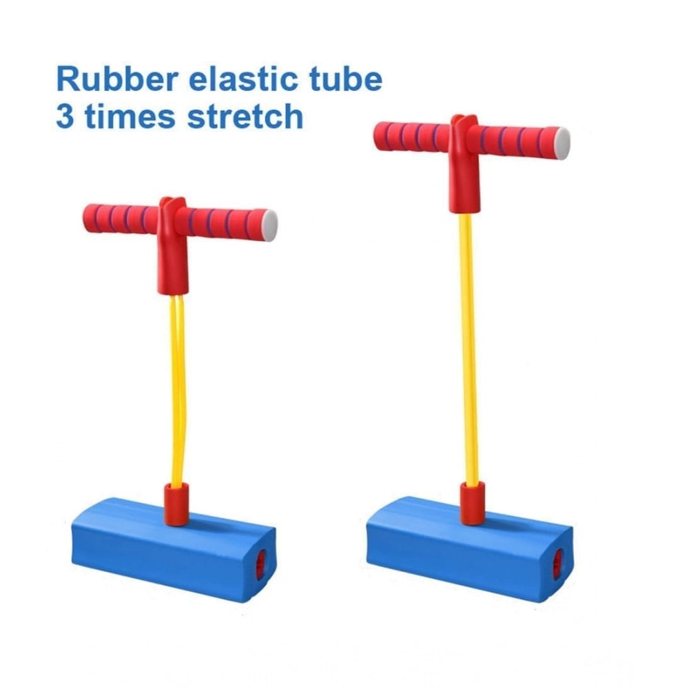 Multicolor rubber pogo jumper for toddlers ages 3+, safe bouncing toy up to 250lbs