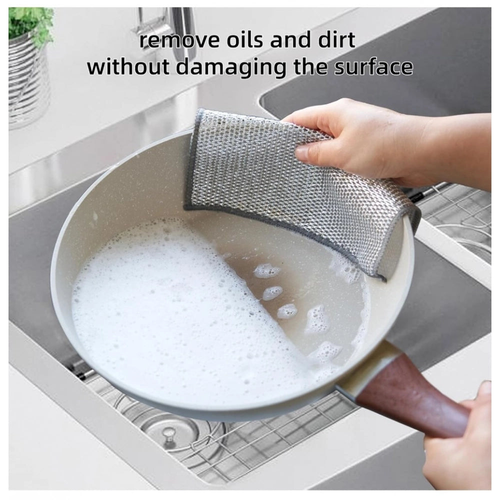 Multi-colored polyester non-scratch dish wash cloths pack of 10 for kitchen, durable and gentle on dishes