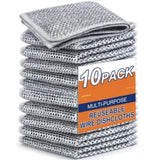 Multi-colored polyester, two-layer non-scratch dish wash cloth pack for kitchen, durable and gentle on dishes