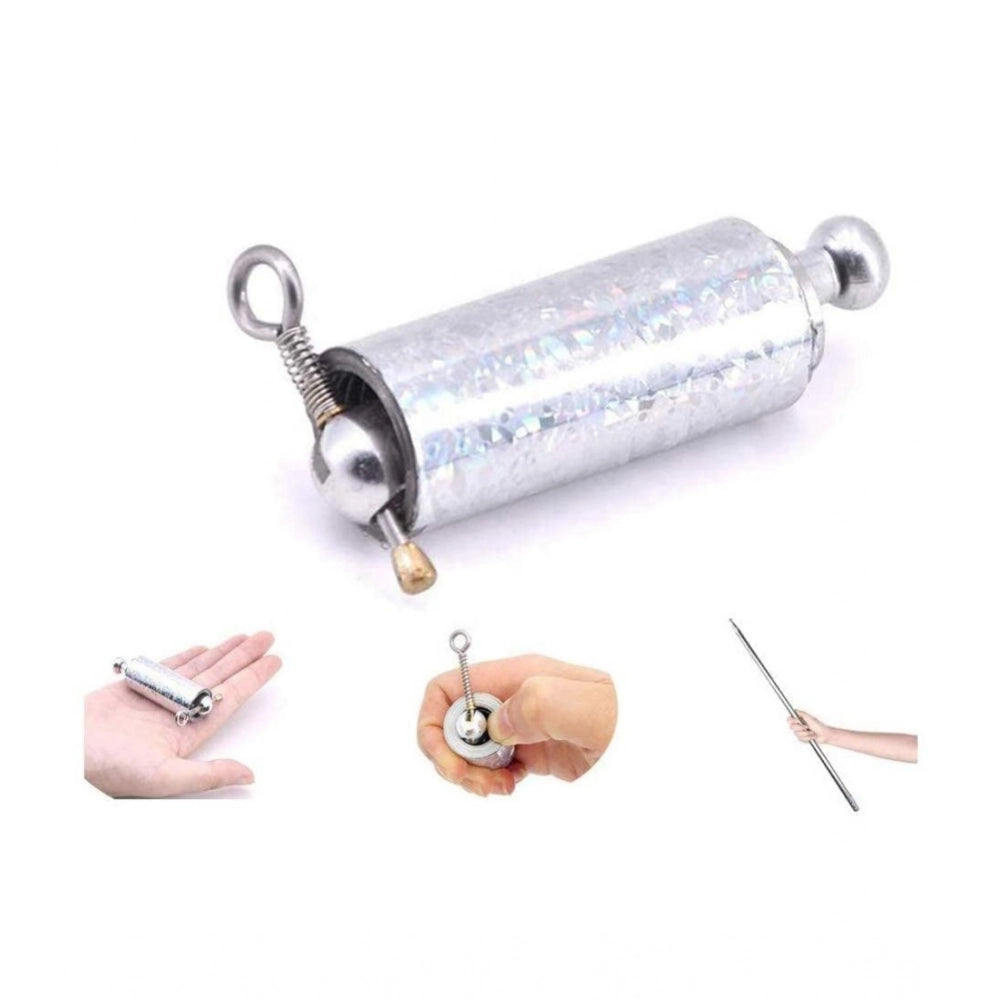 Metal rod silver appearing magic trick cane, metal steel stick for illusion performance