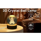 Transparent wood Lord Ganesh Ji crystal ball night light, intricate detailing, home decor accent piece