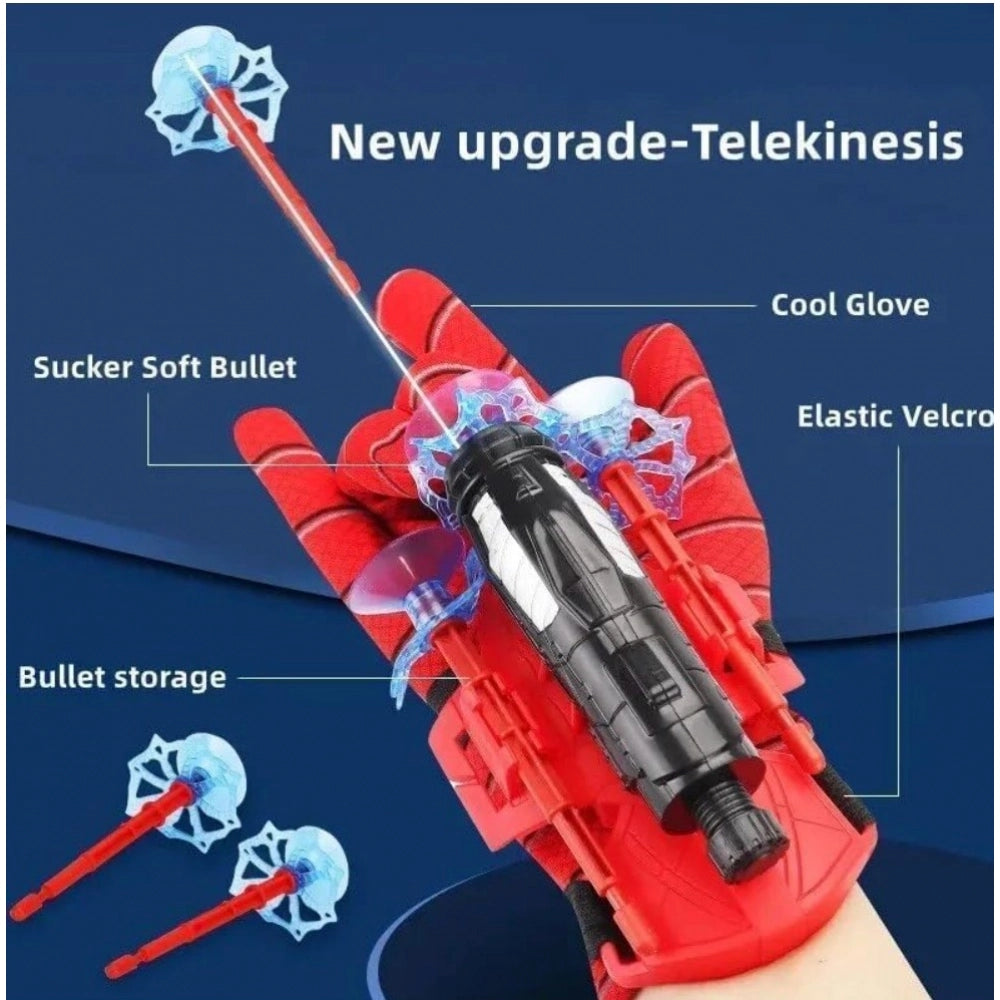 Red rubber spider web shooter toy for kids - electronic playtime accessory