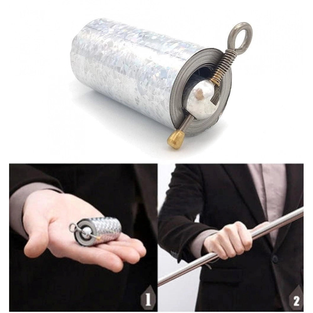 Metal rod silver appearing magic trick cane