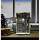 Transparent wooden snowfall night light, captures winter ambiance for home decor