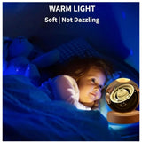 Transparent wooden 3D Saturn crystal ball lamp, USB powered night light
