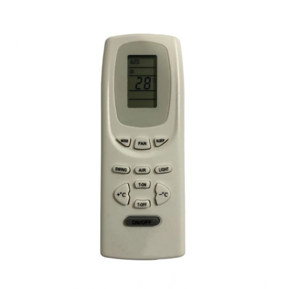 White Onida AC Remote No.19 (No Backlight), long-range ergonomic design for comfortable device control from sofa, divan, or bed