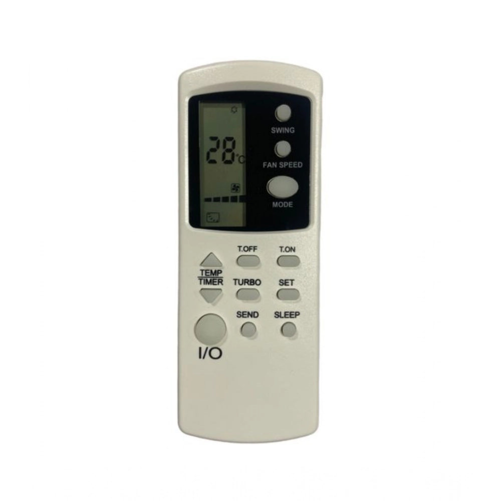 White Haier AC Remote Control, long-range ergonomic design for comfortable operation from any room corner