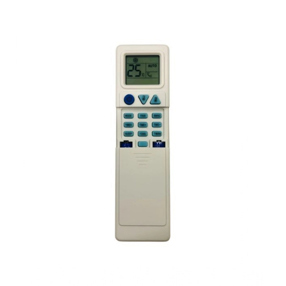 White ergonomic AC remote No.246 (no backlight), long-range for sofa, divan, or bed use