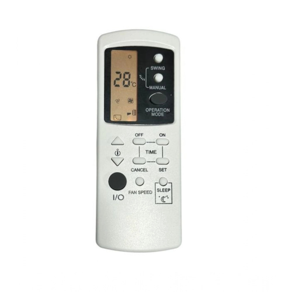 White Voltas AC Remote No.39 with Backlight, long-range ergonomic remote control for air conditioner operation from sofa or bed
