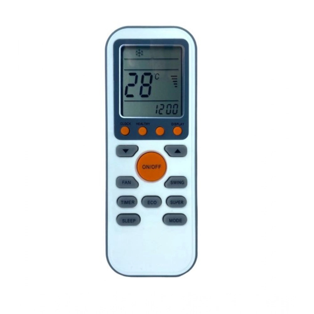 White ergonomic TCL AC Remote No.139 (No Backlight), long-range control for comfortable device operation from sofa, divan, or bed