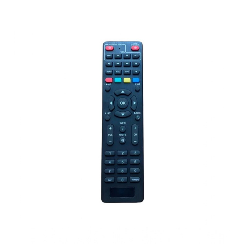 Black ergonomic remote control, Set Top Box Remote No. 1188 for Siti Digital HD+ compatible devices, facilitates long-range operation from sofa or bed