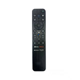 Black ergonomic Smart TV Remote No.1156 for P Series (UHD OLED QLED) with voice control, suitable for long-distance use from sofa, divan, or bed