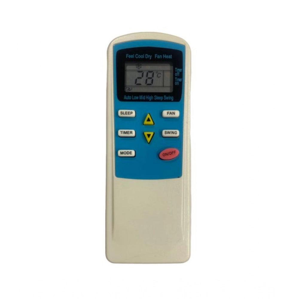 White Voltas AC Remote No.41 (No Backlight), long-range ergonomic design for easy device control from sofa, divan, or bed