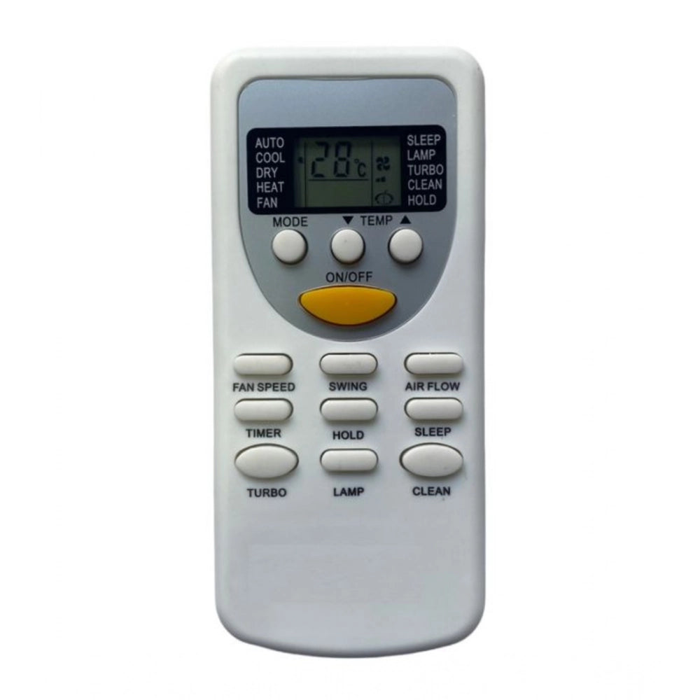 White ergonomic AC Remote No.49 (No Backlight) for Videocon devices, long-range control from sofa or bed