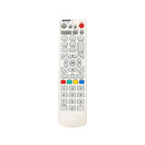 White solid free Dish DTH Remote No.1202 for long-distance device control from sofa, divan, or bed. Ergonomic design with lightweight easy grip