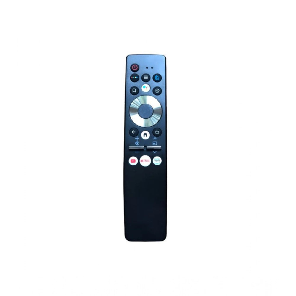 Black Haier Smart TV LCD LED Remote Control (Voice-enabled), long-range ergonomic design for comfortable operation from any room corner