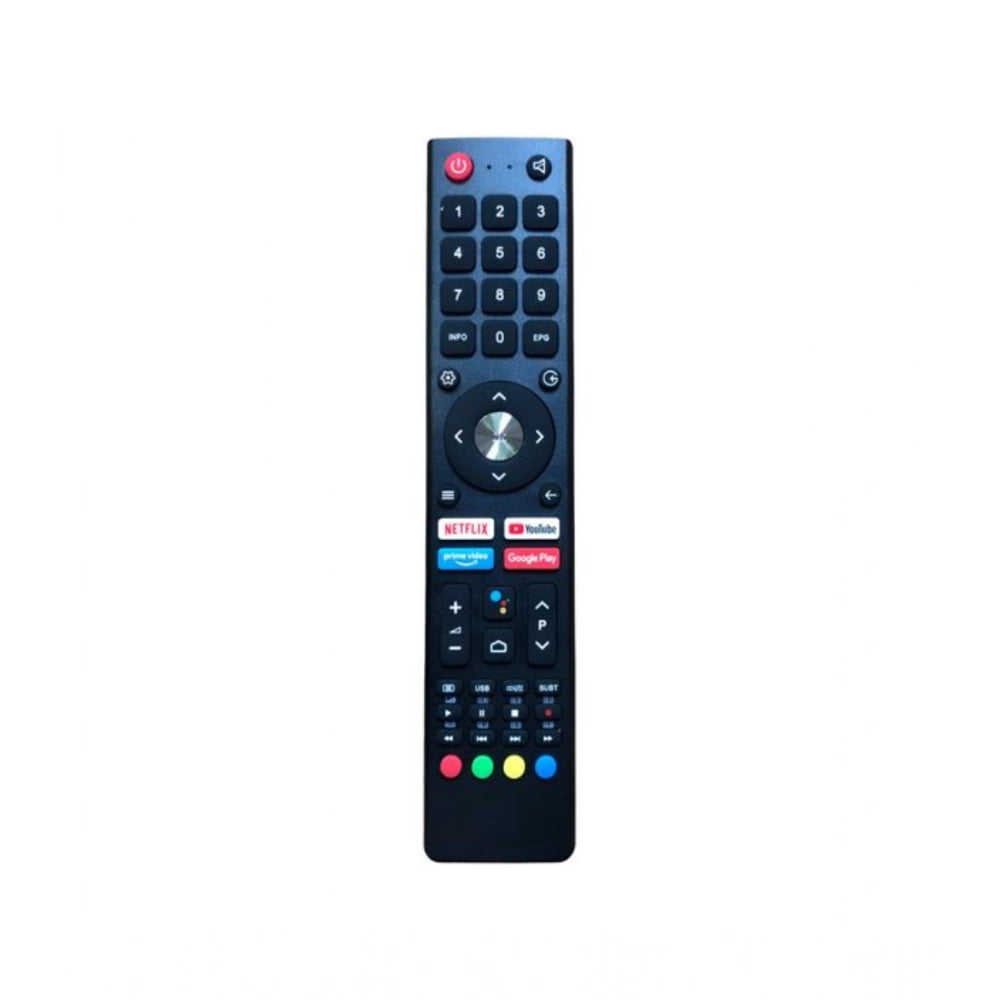 Black ergonomic remote control (No.1167, 4k LCD LED TV) for long-distance smart TV operation from sofa, divan or bed