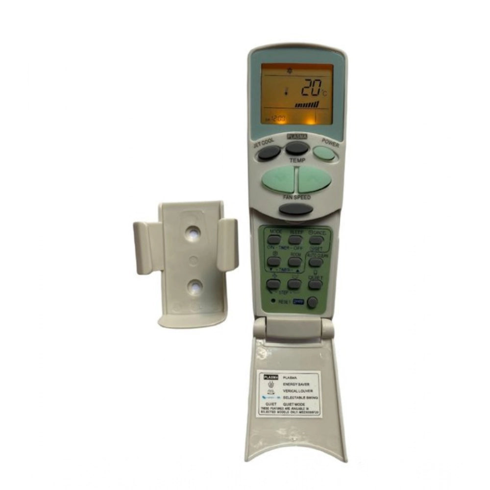 White LG AC Remote Control No.16 (backlit), ideal for long-distance device control from sofa, divan, or bed. Ergonomic design with lightweight construction for easy grip and use