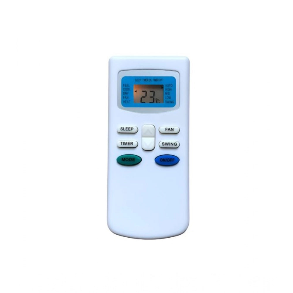 White ergonomic AC remote with backlight (No. 17), suitable for long-distance control of Godrej air conditioners