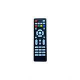 Black ergonomic remote control, NE-STB 05 for Siti Digital Set Top Box, facilitates long-distance operation from sofa, divan or bed