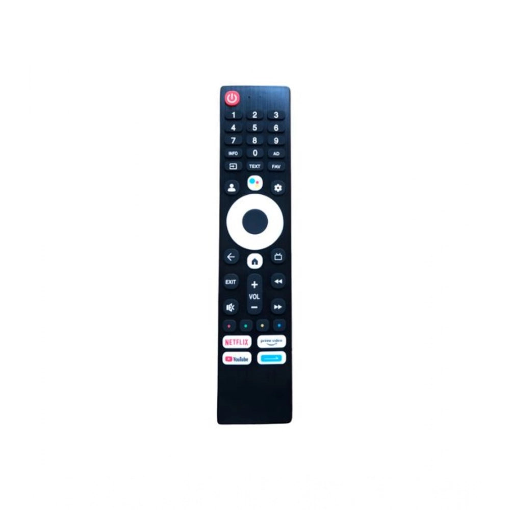 Black ergonomic remote control (No.1173 with Voice) for Skyworth Smart TV LCD LED, facilitates long-range operation from sofa or bed