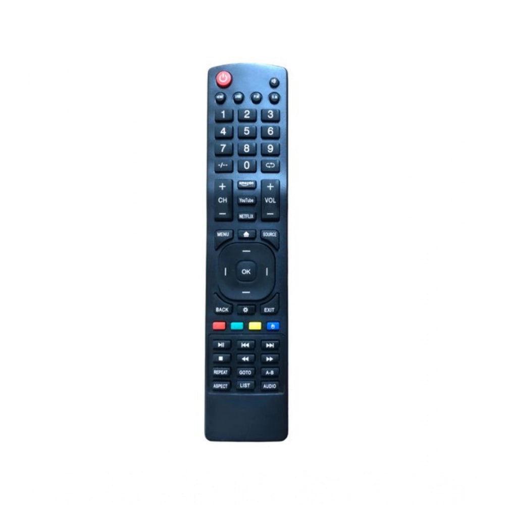Black ergonomic 4K Ultra HD LED TV remote (No.1166) for long-distance control from sofa, divan or bed
