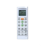 White ergonomic 6-in-1 VIRAAT LG AC remote for long-range, comfortable control from sofa/divan/bed