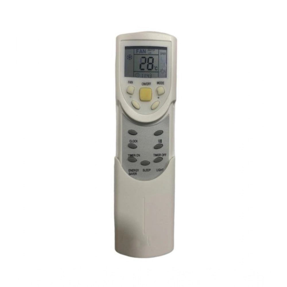 White ergonomic Voltas AC Remote No. 60 (No Backlight), long-range device control from sofa or bed