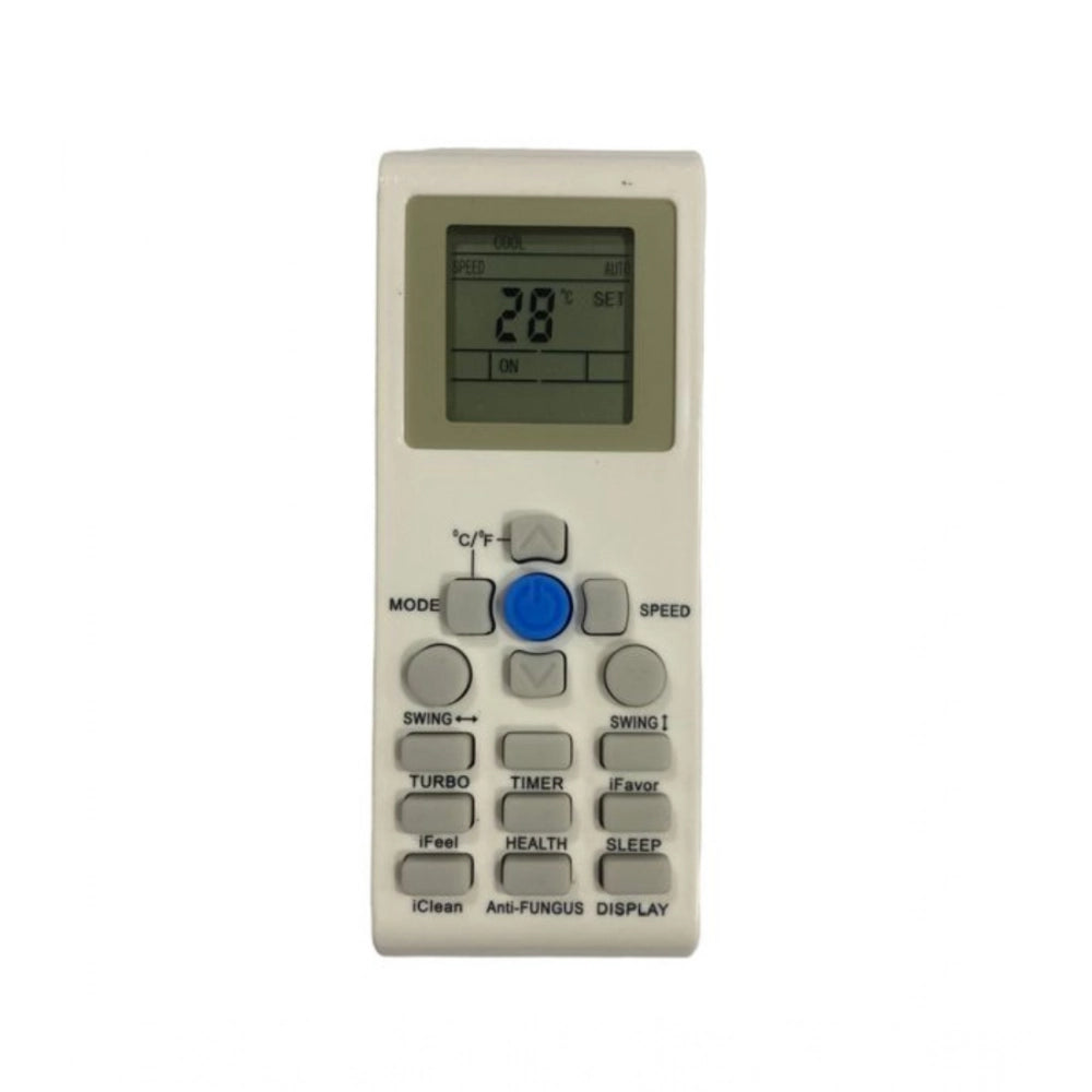 White ergonomic Aux AC Remote Control No.171 (No Backlight), long-range device operation from couch or bed