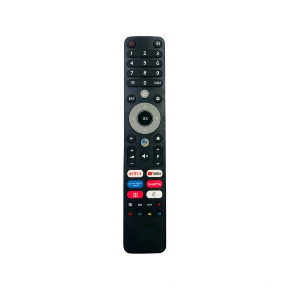 Black ergonomic remote control for Impex Smart LCD LED TV (No Voice, model No. 1204)