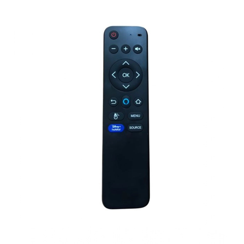Black Micromax Smart TV LCD LED remote control with voice, ergonomic design and long-range operation from sofa or bed