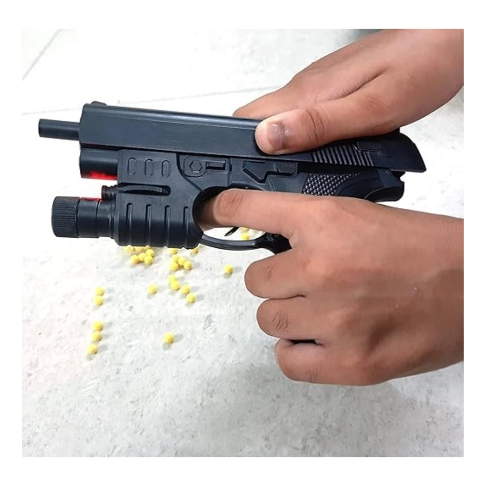 Multicolor plastic PUBG pistol shooting toy for kids, reloadable with 8 rounds, children's action figure playtime accessory